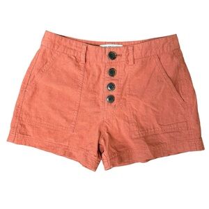 Linen Shorts High Rise Orange